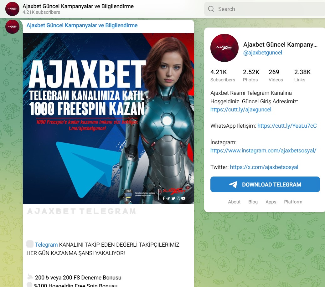 Ajaxbet Telegram